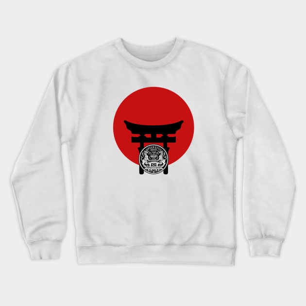 Ninja And Chinese Dragon Shield Crewneck Sweatshirt by Design Knight
